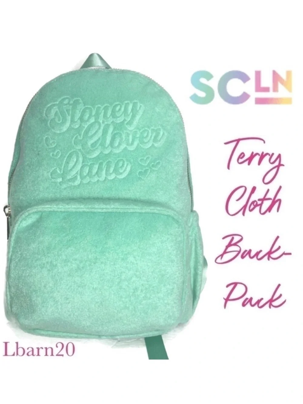 Stoney Clover Lane X Target Mint Green Terry Cloth Backpack NWT